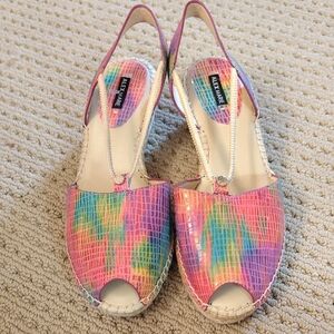 Alex Marie Pink and Green Espadrilles Vibrant Comfort